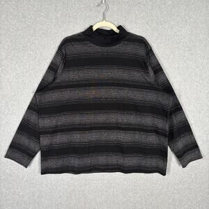 Studio Works Top‎ 3X Silver Mock Base Layer Stretch Basic Metallic Cotton Poly